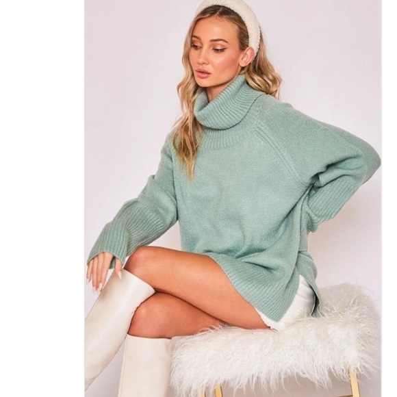 Pippidip Sweaters - Restocked! Sage Turtleneck Sweater